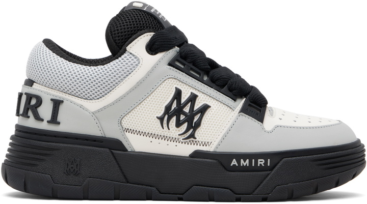 Photo: AMIRI White & Gray MA Patch MA-1 Sneakers