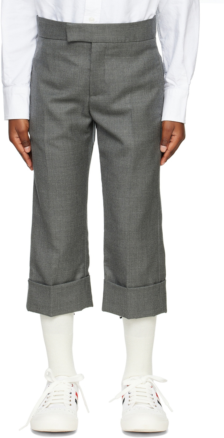 Thom Browne Kids Gray Backstrap Trousers