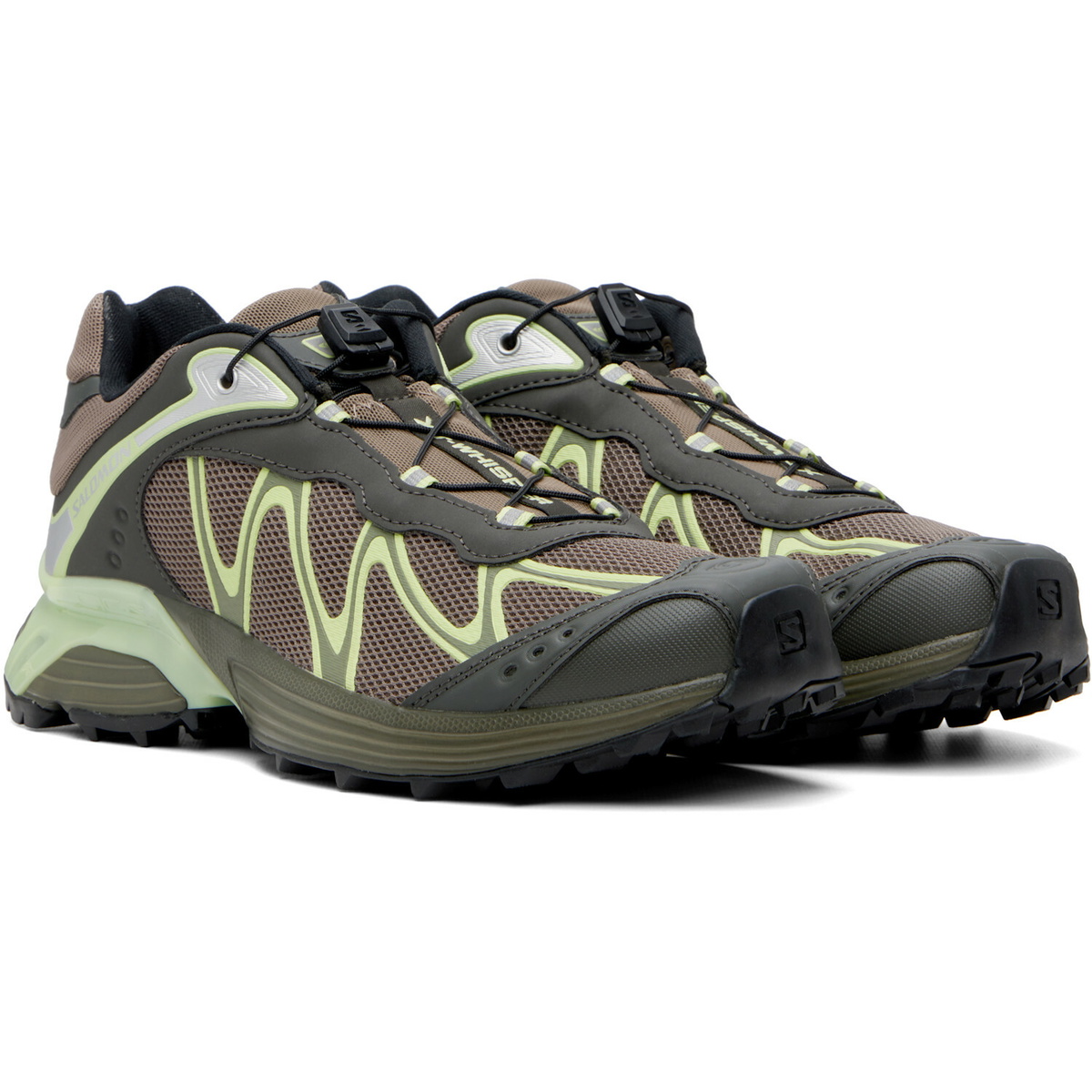 Salomon Brown & Green XT-Whisper Sneakers