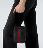 Gucci Web Trademark Mini leather crossbody bag