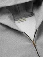 Fear of God - Eternal Logo-Flocked Cotton-Jersey Zip-Up Hoodie - Gray