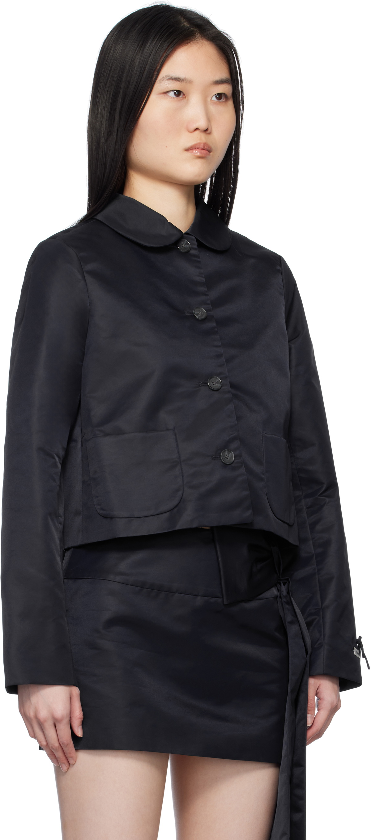 Sandy Liang Navy Shelby Jacket Sandy Liang