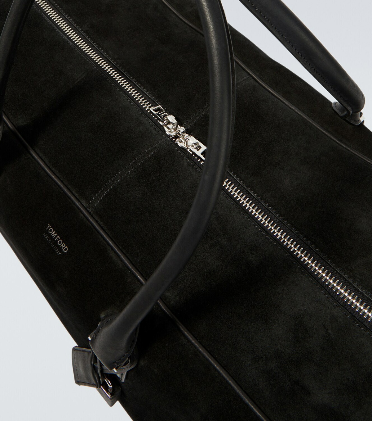 Tom Ford Leather-trimmed suede duffel bag