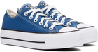 Converse Blue Chuck Taylor All Star Lift Platform Low Top Sneakers