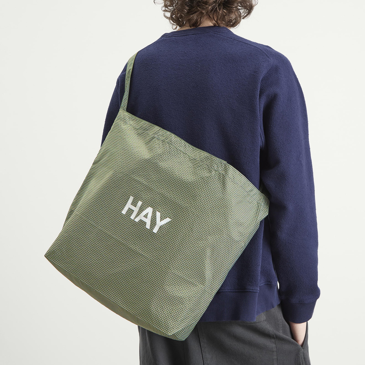 HAY Grid Crossover Bag - Medium in Dark Green 