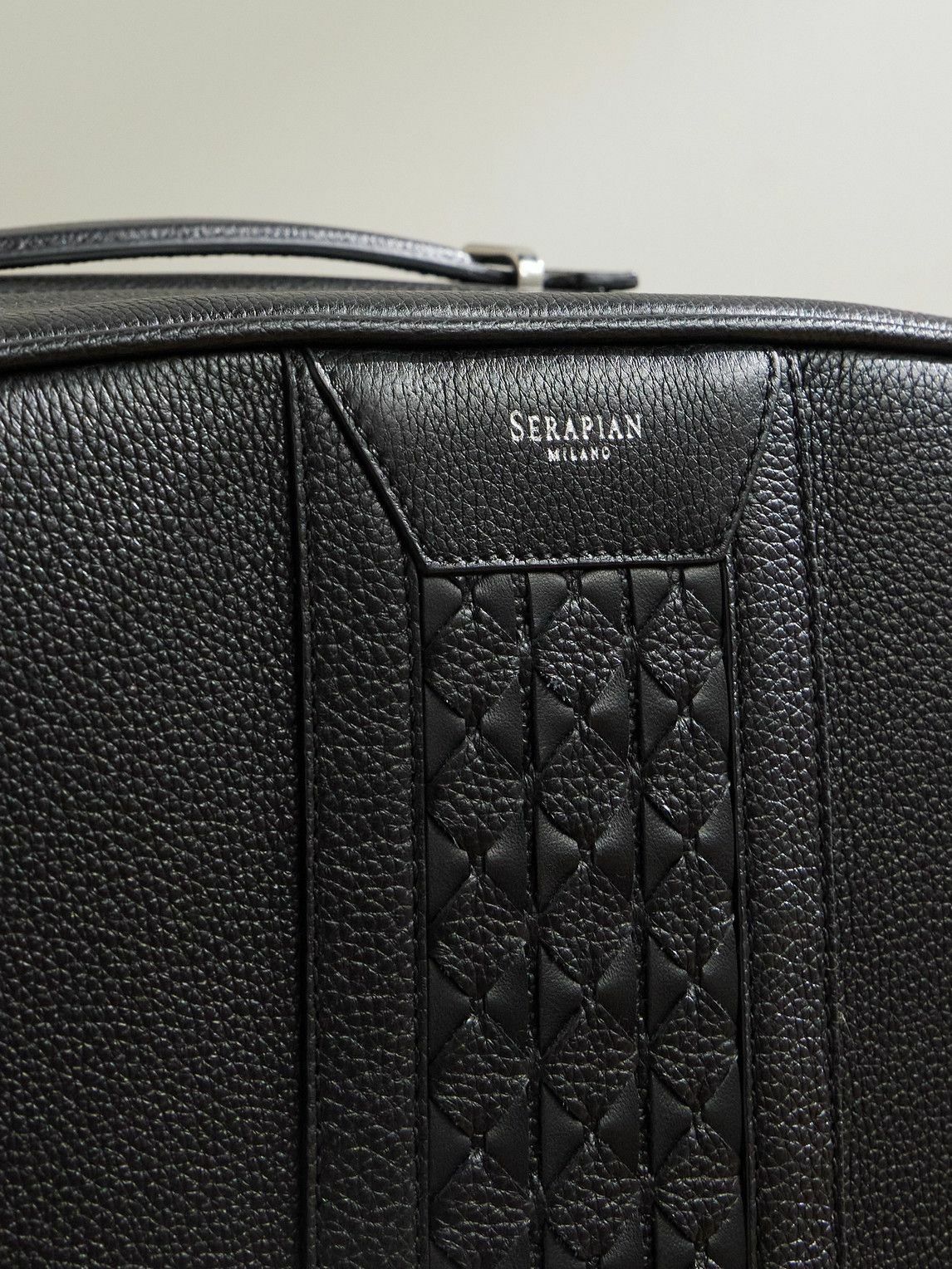 Serapian - Mosaico-Detailed Full-Grain Leather Carry-On Suitcase