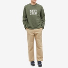 Uniform Bridge Men's Long Sleeve Navy T-Shirt in Sage Green