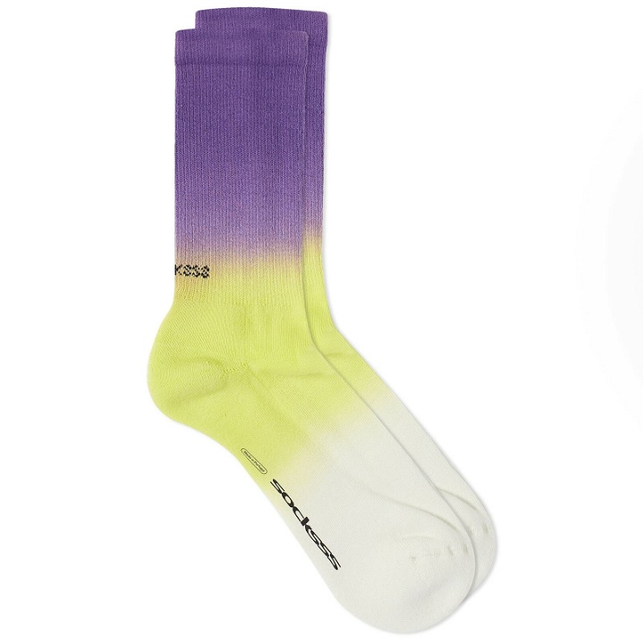 Photo: Socksss Tiger Tracks Gradient Socks in Yellow/Purple