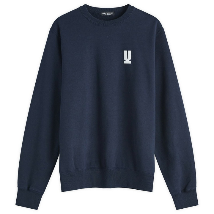 Photo: Undercover Women's U Logo Crew Neck Sweatshirt in Blue