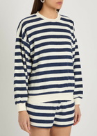 Suzie Kondi Sifnos Striped Terry Sweatshirt Navy