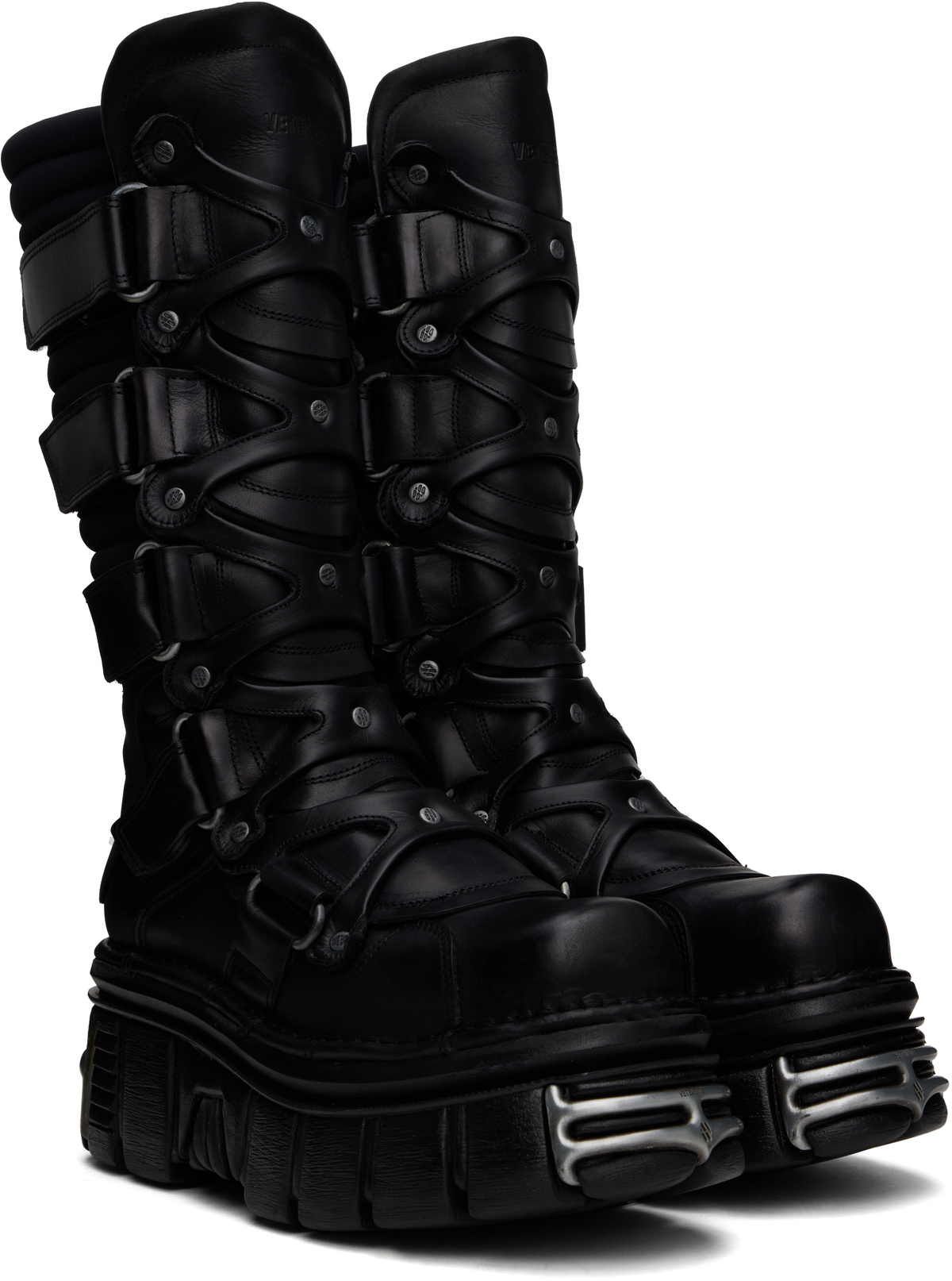 VETEMENTS Black New Rock Edition Tower Boots