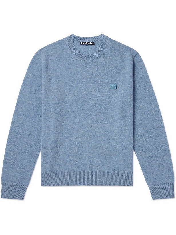 Photo: Acne Studios - Kalon Logo-Appliquéd Wool Sweater - Blue