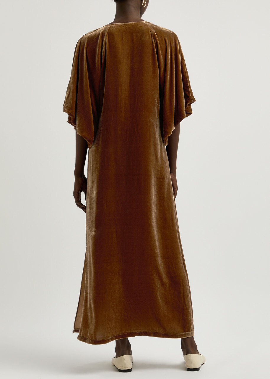 BY Malene Birger Rosae Velvet Maxi Dress Brown