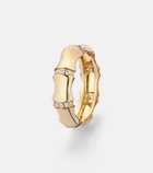 Stone and Strand Bamboo Resort 14kt gold (585/1000) ring with diamonds