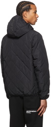 AAPE by A Bathing Ape Black Down Quilted Logo Jacket