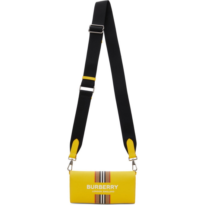 Photo: Burberry Yellow Logo Print Ollie Wallet Bag