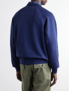 Drake's - Garment-Washed Cotton-Jersey Sweatshirt - Blue