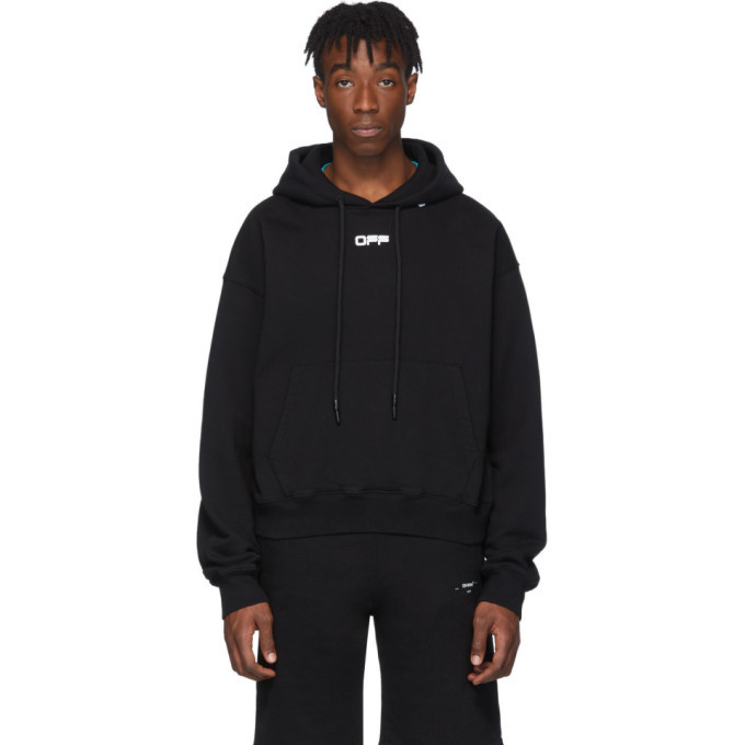 Off white black logo hot sale hoodie