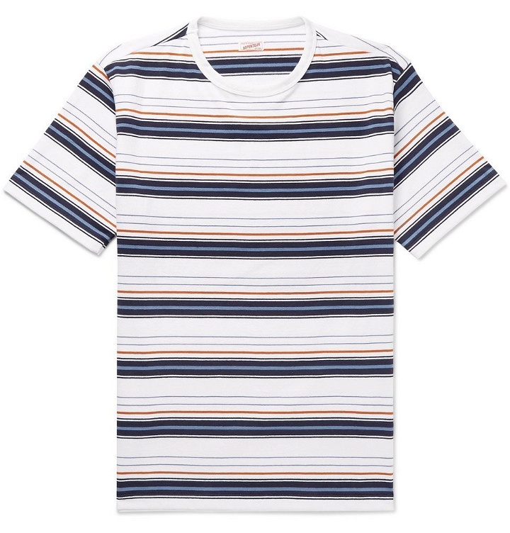 Photo: Arpenteur - Striped Cotton-Jersey T-Shirt - White
