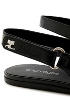 Courrèges Racer Vinyl Slingback Ballet Flats Black