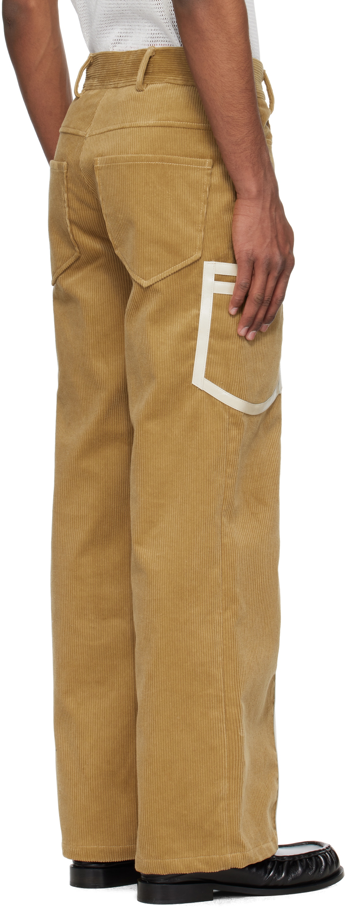 Stanley Raffington Beige Corduroy Cargo Pants