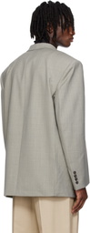 RECTO Gray Oversize Single Breasted Blazer
