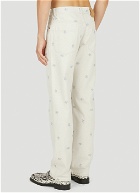 Relaxed Floral Print Jeans in White