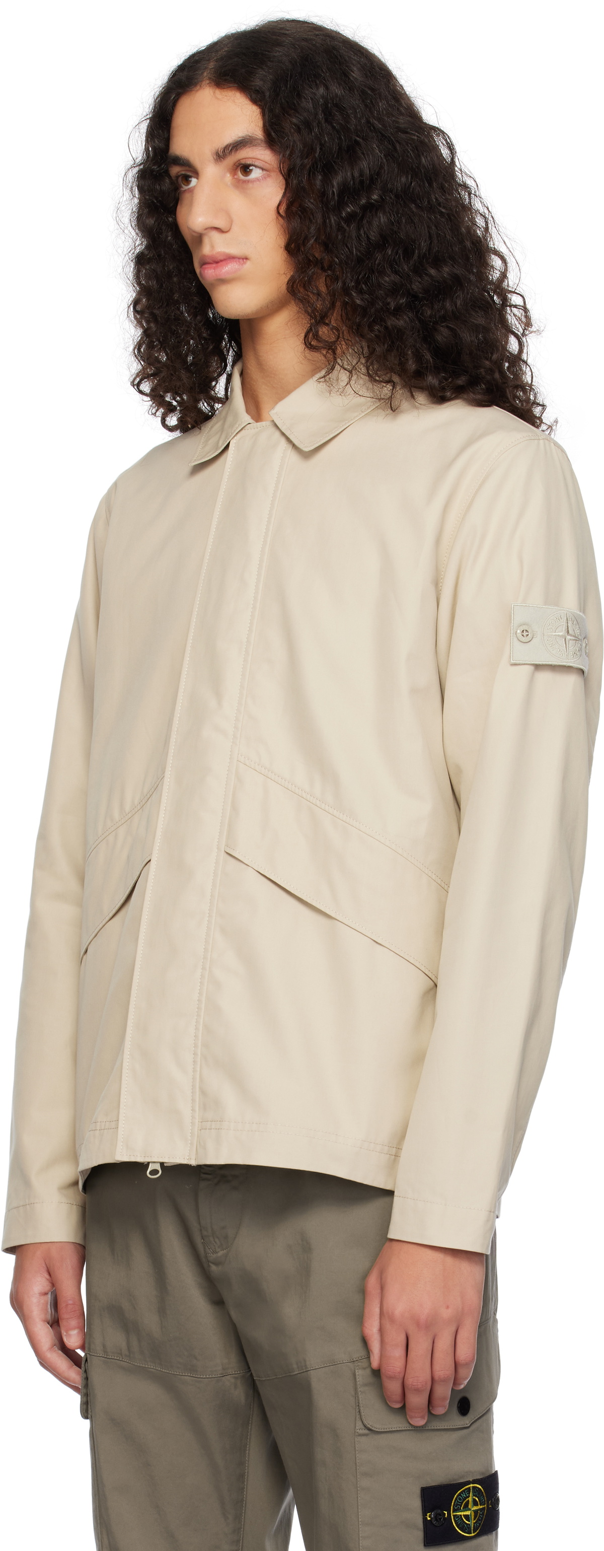 Stone Island Beige 107F1 Weatherproof Cotton Canvas Ghost