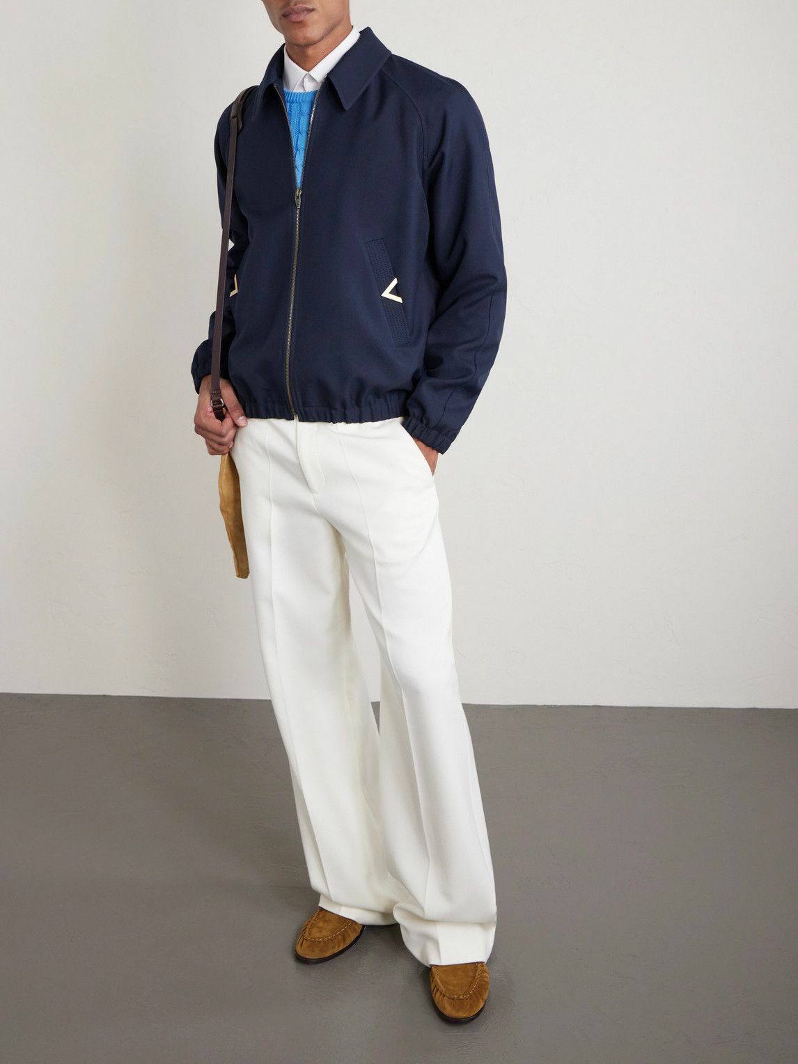 Valentino Garavani - VGold Twill Blouson Jacket - Blue Valentino