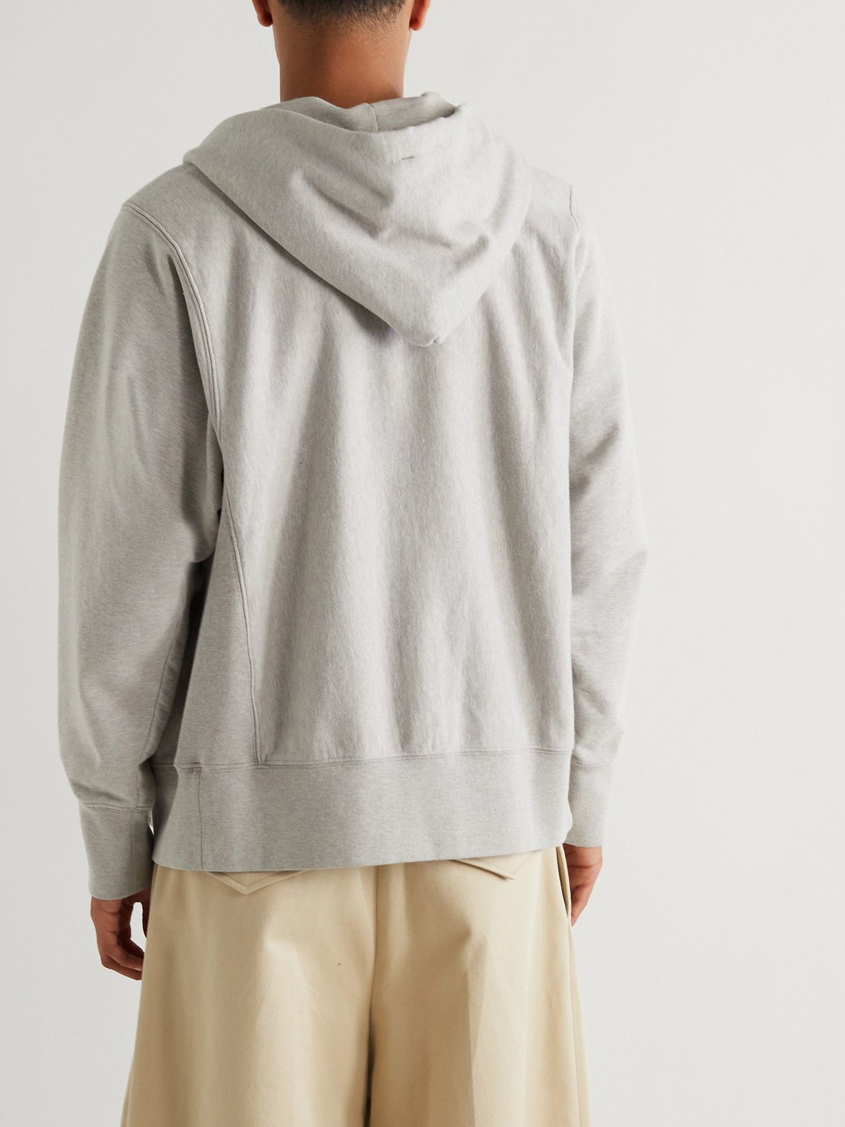 Maison Margiela - Cotton-Jersey Zip-Up Hoodie - Gray Maison Margiela
