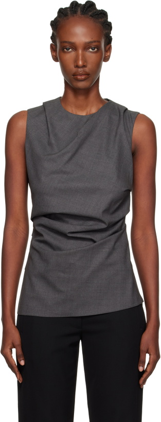 Photo: Róhe Gray Sleeveless Twisted Top