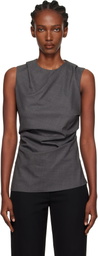 Róhe Gray Sleeveless Twisted Top