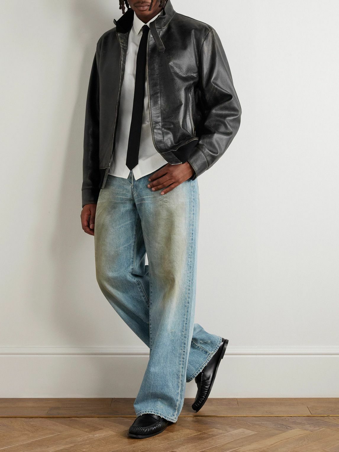 ssstein - Wide-Leg Distressed Jeans - Blue