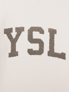 SAINT LAURENT - Logo-Print Cotton-Jersey Sweatshirt - Neutrals