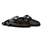 ALAÏA Black Fishnet Mule Ballerina Flats