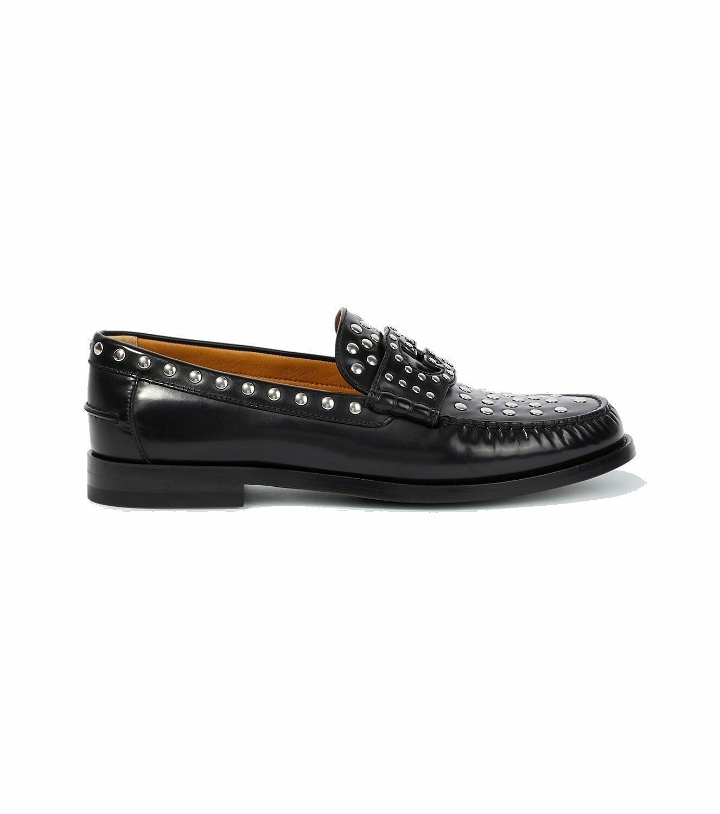 Photo: Gucci Studded Interlocking G leather loafers