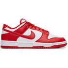 Nike Red & White Dunk Low Retro Sneakers