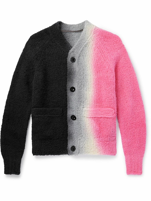 Photo: Sacai - Tie-Dyed Wool-Blend Cardigan - Pink