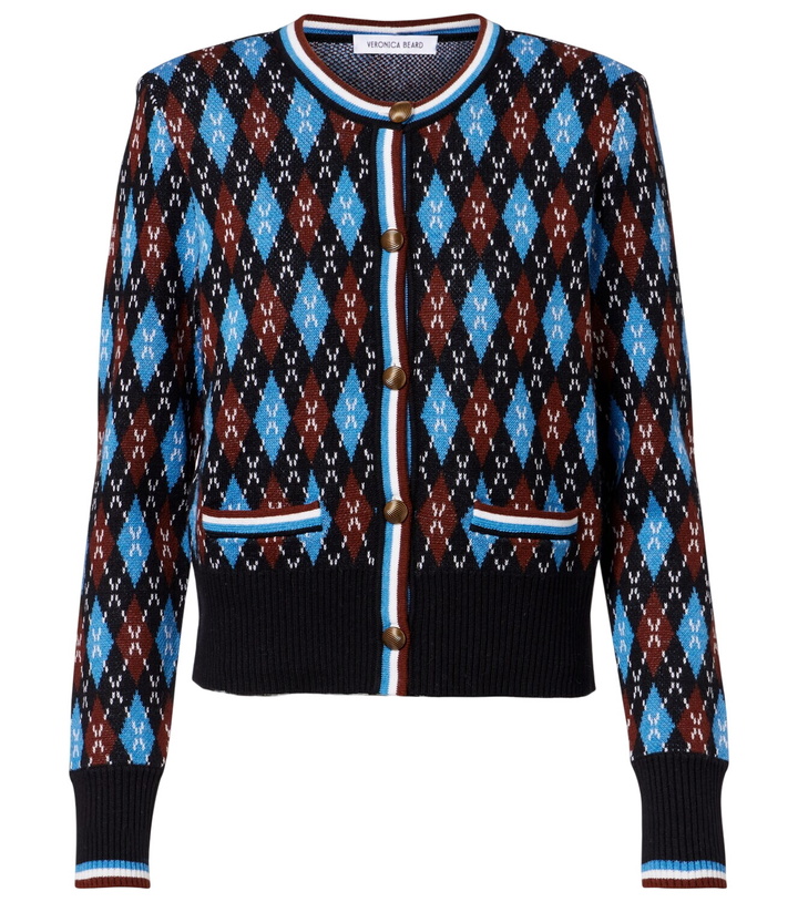 Photo: Veronica Beard Sylvane argyle wool and cotton cardigan