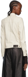 AMIRI Off-White Grained Leather Jacket
