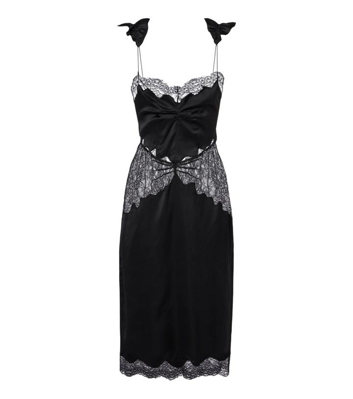 Photo: The Attico Lace-trimmed satin midi dress