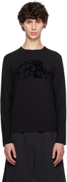 MM6 Maison Margiela Black Flocked Long Sleeve T-Shirt