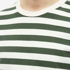 Foret Men's Lob Stripe T-Shirt in Cloud/Dark Green