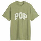 Pop Trading Company Men's Arch Logo T-Shirt in Four Leaf Clover