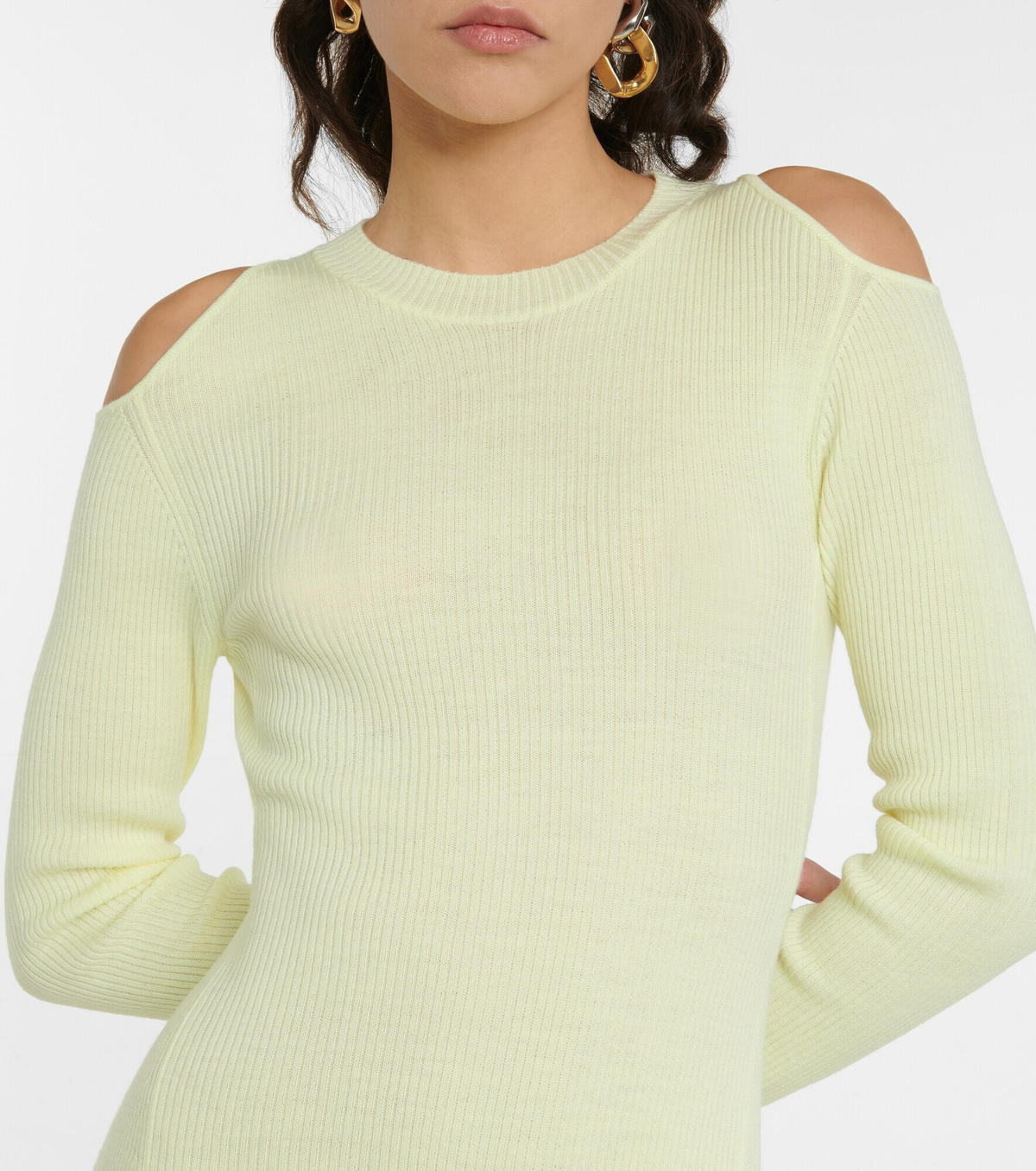 Cutout virgin wool top