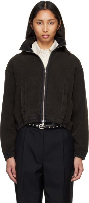 Photo: mfpen Black Cropped Leisure Zip Up Sweater