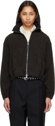 mfpen Black Cropped Leisure Zip Up Sweater