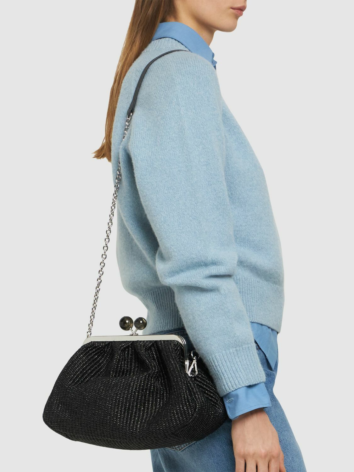 WEEKEND MAX MARA Fortuna Raffia Effect Clutch Weekend Max Mara