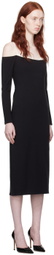 Reformation Black Graysen Midi Dress