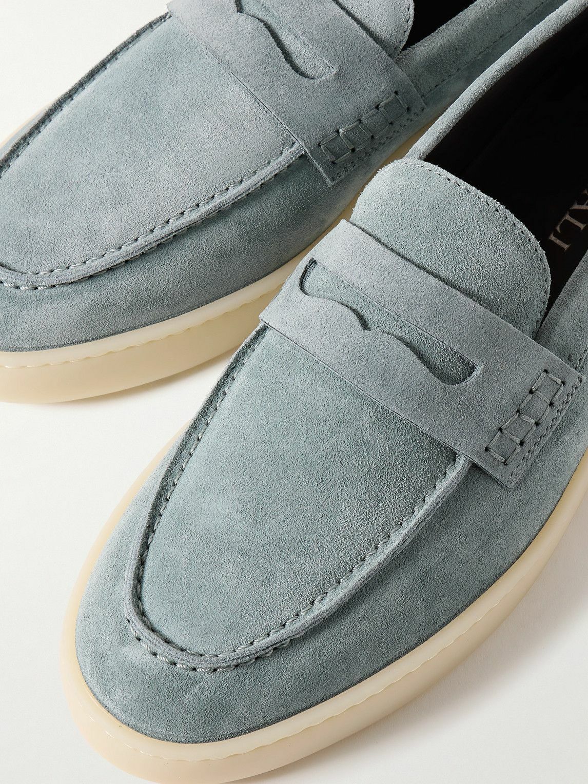 Canali - Suede Penny Loafers - Blue